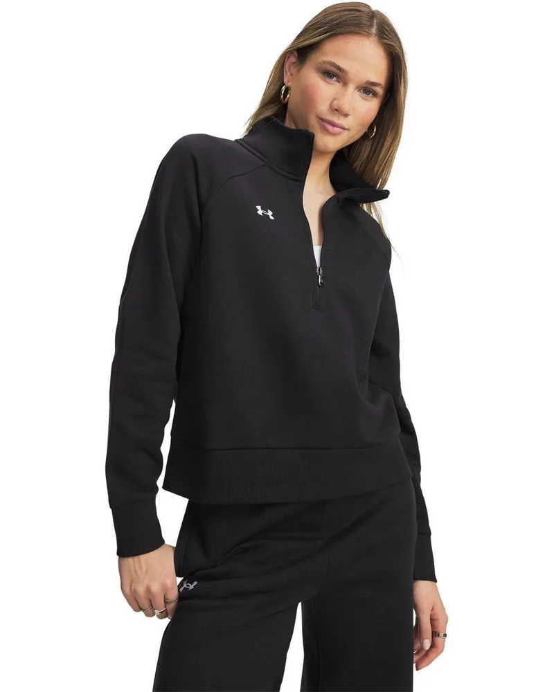 Under Armour Rival" Sweatshirt für Damen, mit halbem Reißverschluss (Schwarz Schwarz