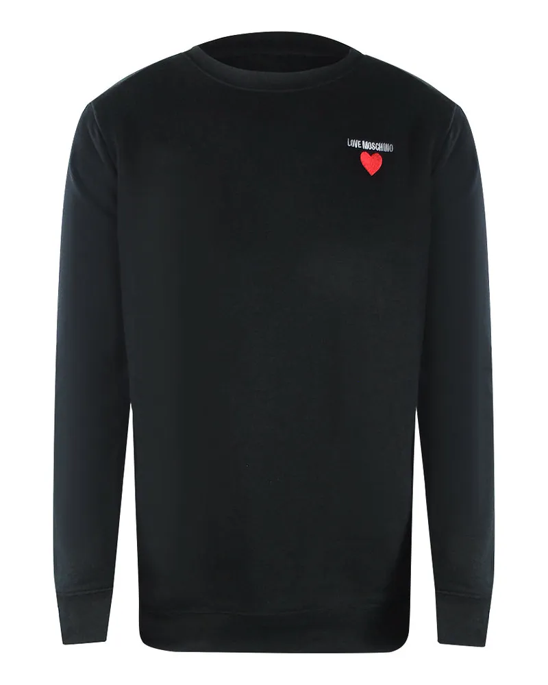Moschino Schwarzer Pullover Mit -herzlogo Schwarz