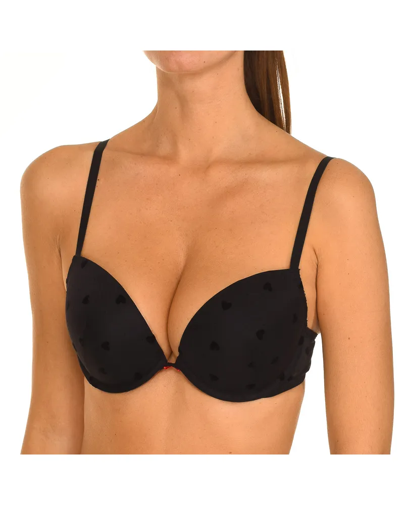 Guess Gepolsterter Bügel-BH für Damen mit seitlichem Mikrotüll O0BC18KA7Q0 Schwarz
