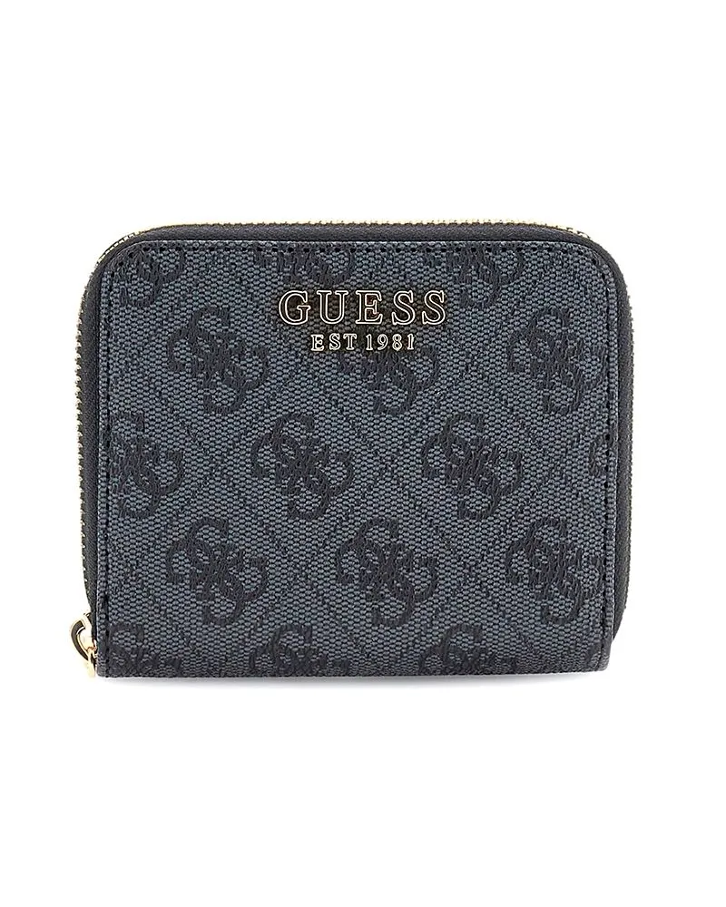 Guess Laurel II SLG Kleine Rundum-Reißverschluss-Clutch Dunkelgrau