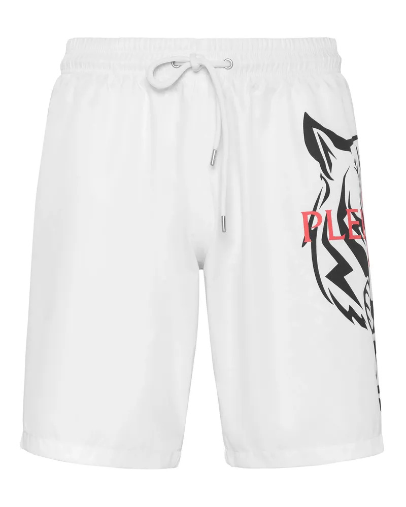 Philipp Plein Badehose Tiger Weiß