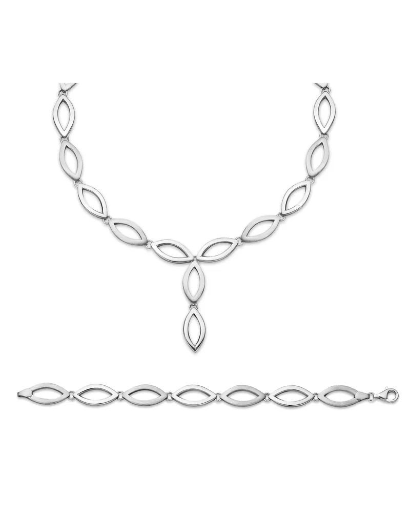 Orphelia Damen 925 Sterling Silber Set: Kette + Armband - Silber SET-039 Silber