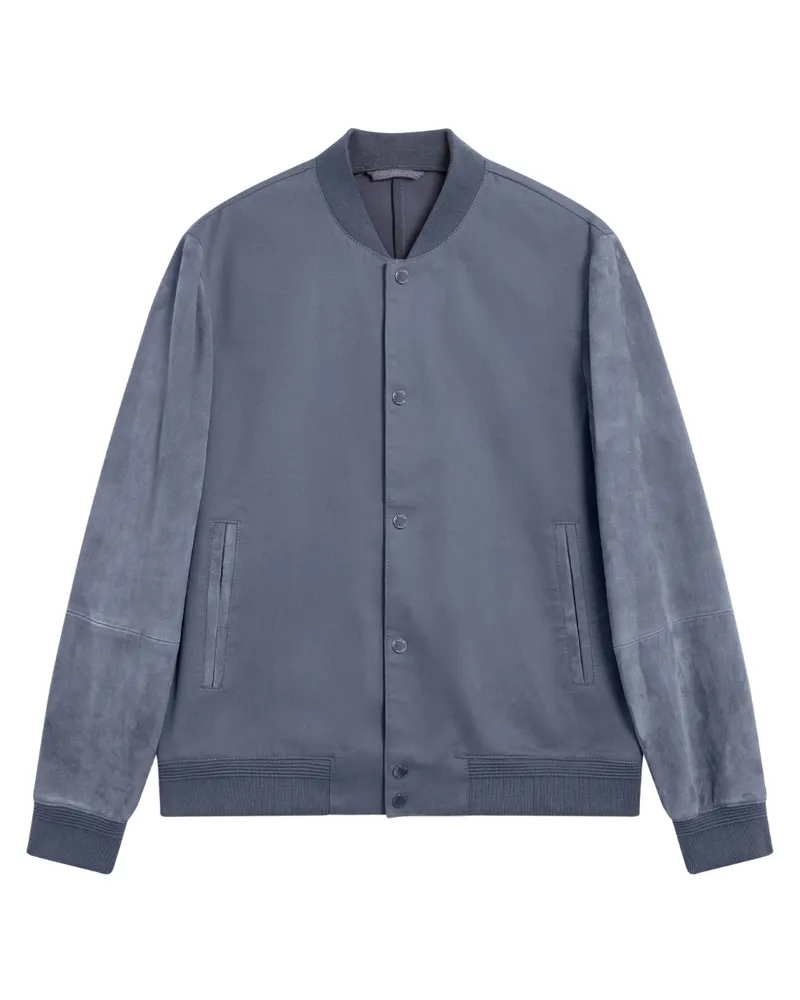 Ted Baker Liams Bomberjacke Aus Baumwolltwill Und Wildleder, Blau Grau