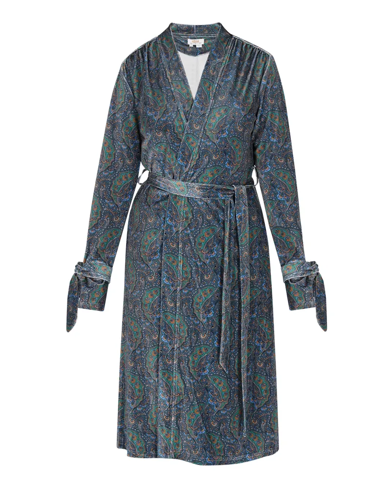 Usha Kimono Frauen blau mehrfarbig Blau