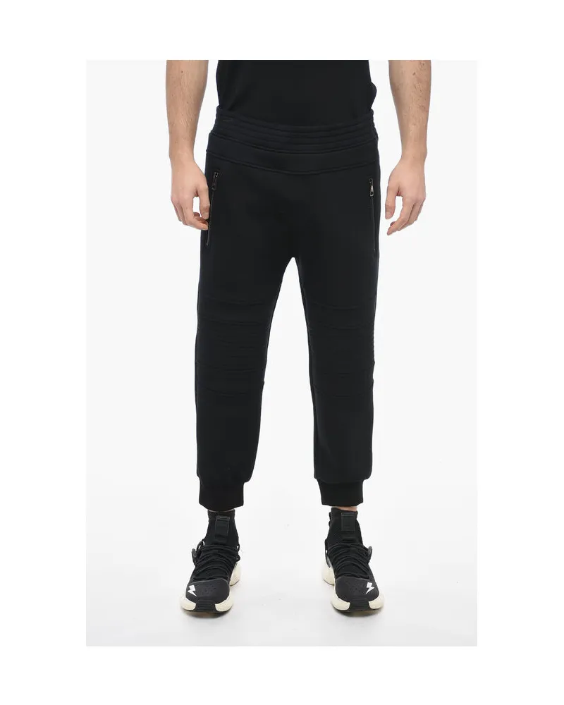 Neil Barrett Neopren-Bikerhose mit niedriger Taille und schmaler Passform in Schwarz Schwarz