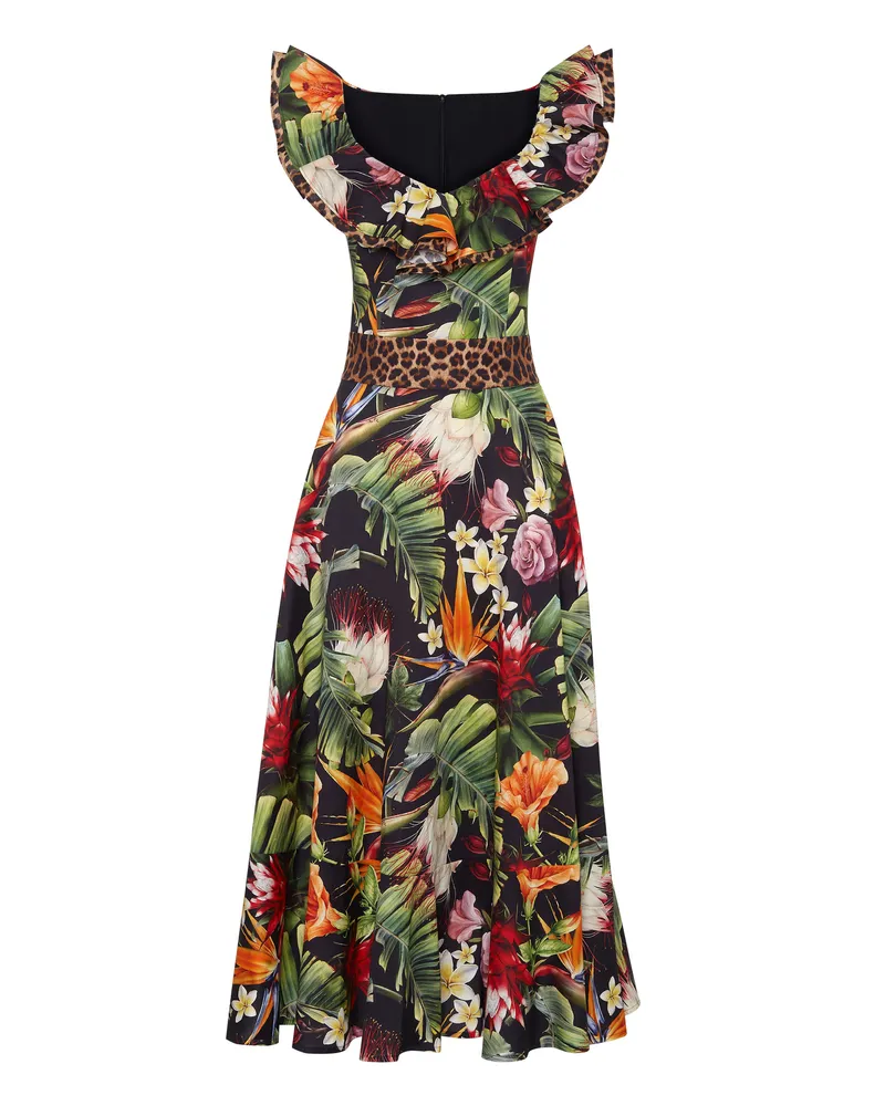Philipp Plein Kleid Flowers Schwarz