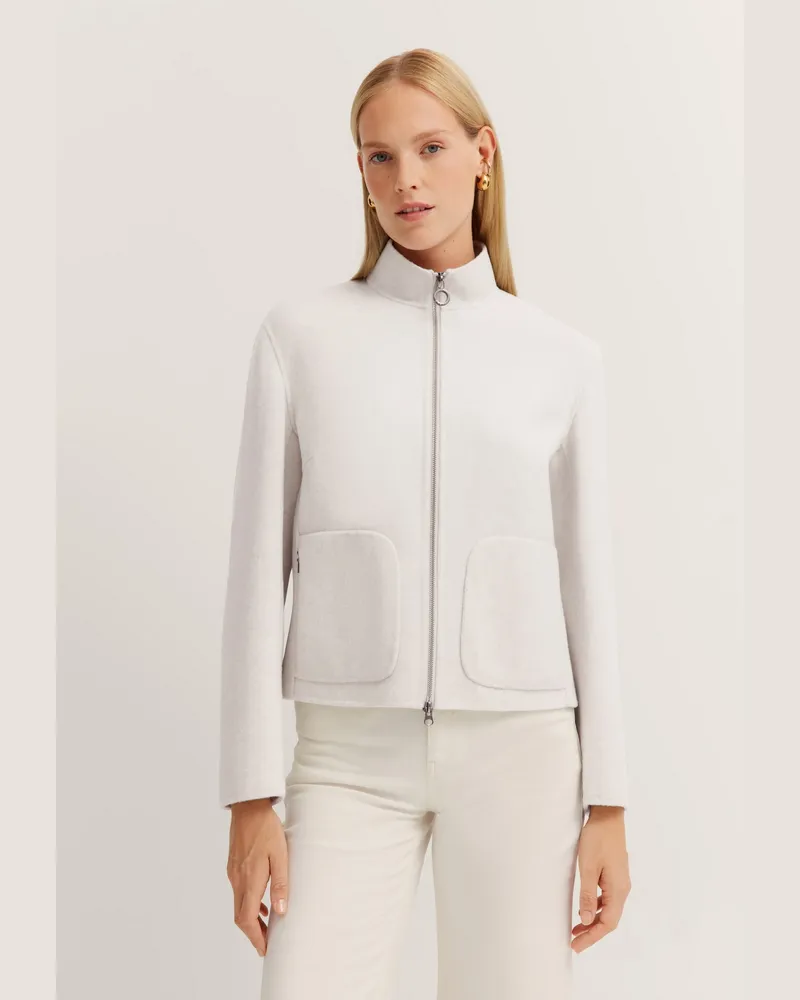 Bugatti Damen Jacke mit Stehkragen & Reißverschluss Ecru