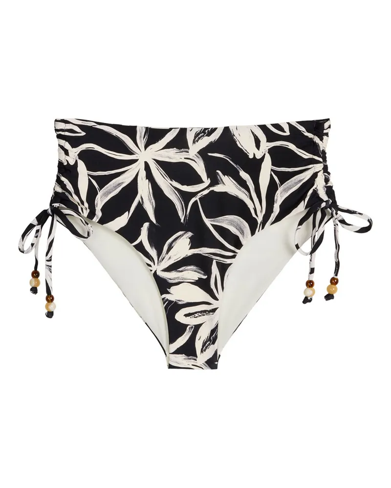 Marc O'Polo Marc O'Polo Damen Bikini-Hose Abstract FloralBikini Slip, Bikini Unterteil, Bikinihose Schwarz