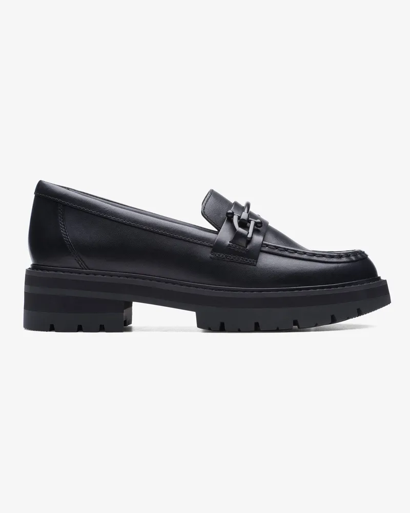 Clarks Orianna Bit Schwarze Lederschuhe Schwarz
