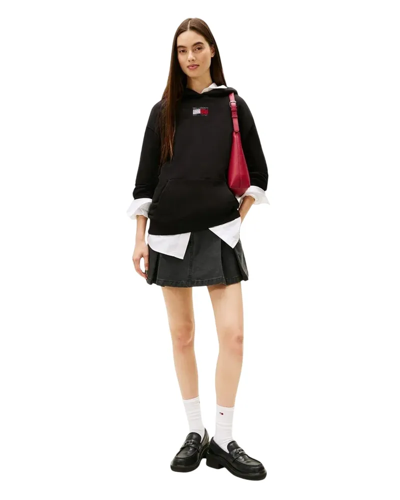 Tommy Hilfiger Kapuzenpullover für Damen, Baumwolle, Regulär (Schwarz Schwarz