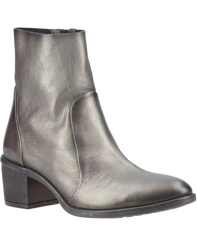 Hush Puppies Winona Damen Stiefel aus Leder in Zinnfarben Metallic