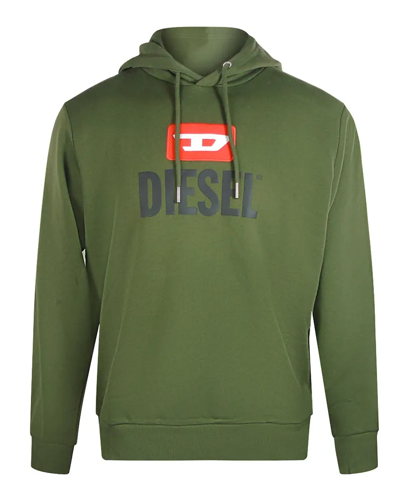 Diesel Hoodie mit New D Logo - Grün Grün