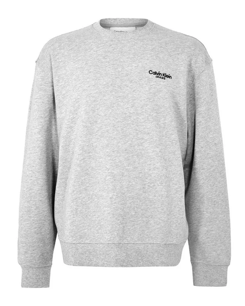 Calvin Klein Sweatshirt für Herren, Rundhalsausschnitt, Regulär (Grau meliert Grau