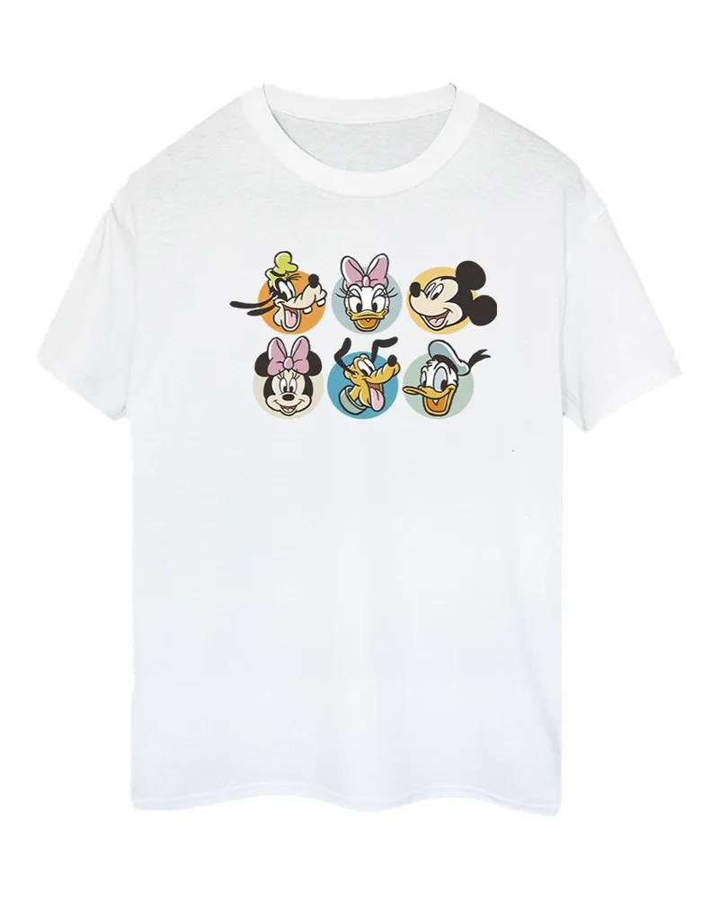 Disney Mickey Mouse And Friends Faces" T-Shirt für Damen (Weiß Weiß