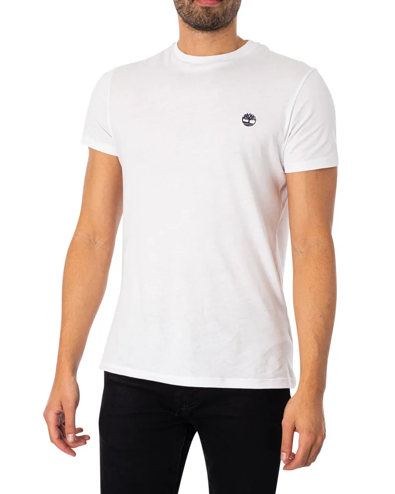 Timberland Dunstan River Schmales Rundhals-T-Shirt, Weiß Weiß