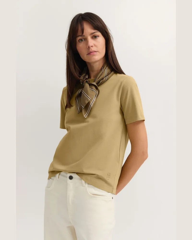 Bugatti Damen T-Shirt mit Rundhals-Ausschnitt Grün