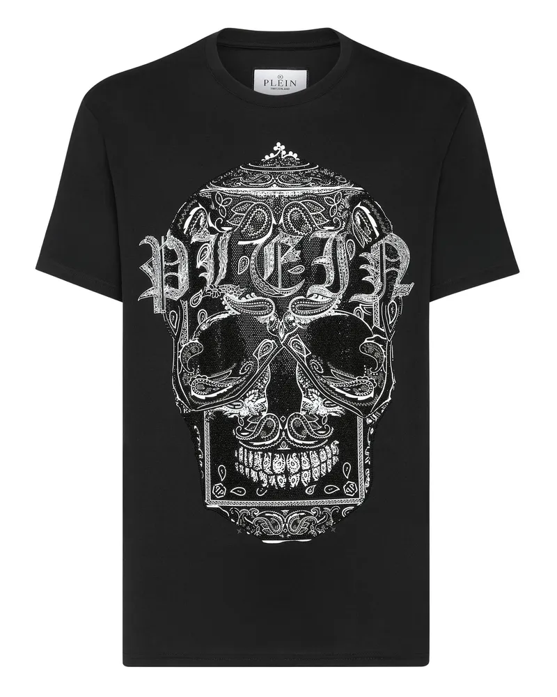 Philipp Plein T-Shirt mit Rundhalsausschnitt und Skull-Motiv - Schwarz Schwarz