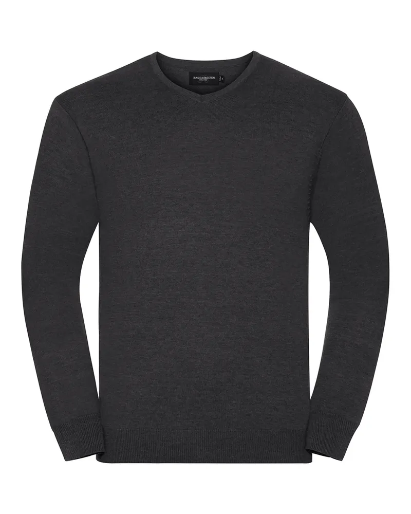 Russell Athletic Russell Collection - Sweatshirt V-Ausschnitt für Herren (Holzkohle-Mergel Anthrazit