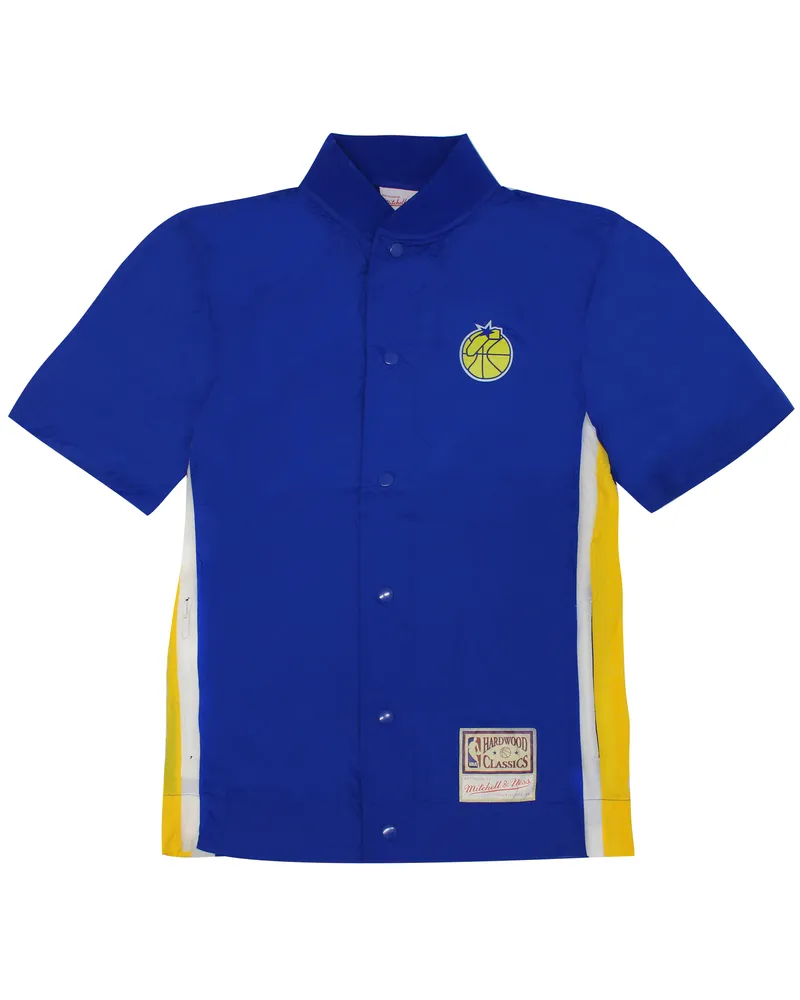 Mitchell & Ness Golden State Warriors NBA Packbare Nylon -Schießmenschen Shirt Blau