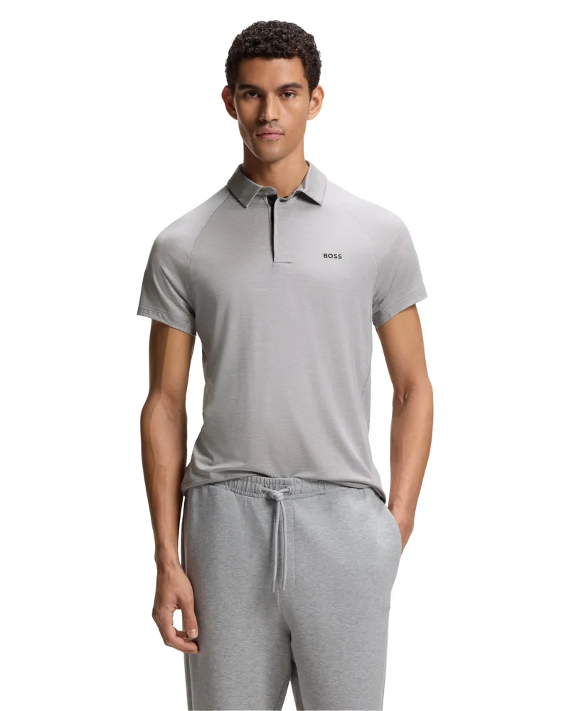 HUGO BOSS Poloshirt für Herren, Performance, Schmal (Grau Grau