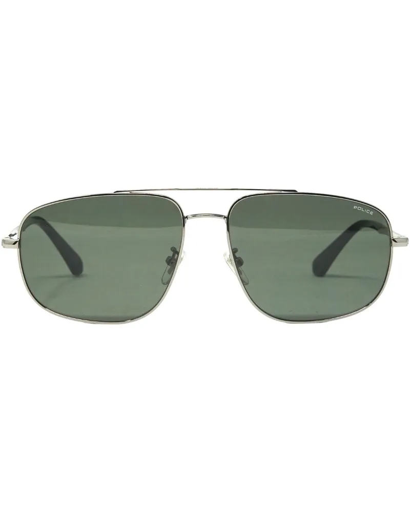 Police SPLE04M 0509 Silberne Sonnenbrille Silber