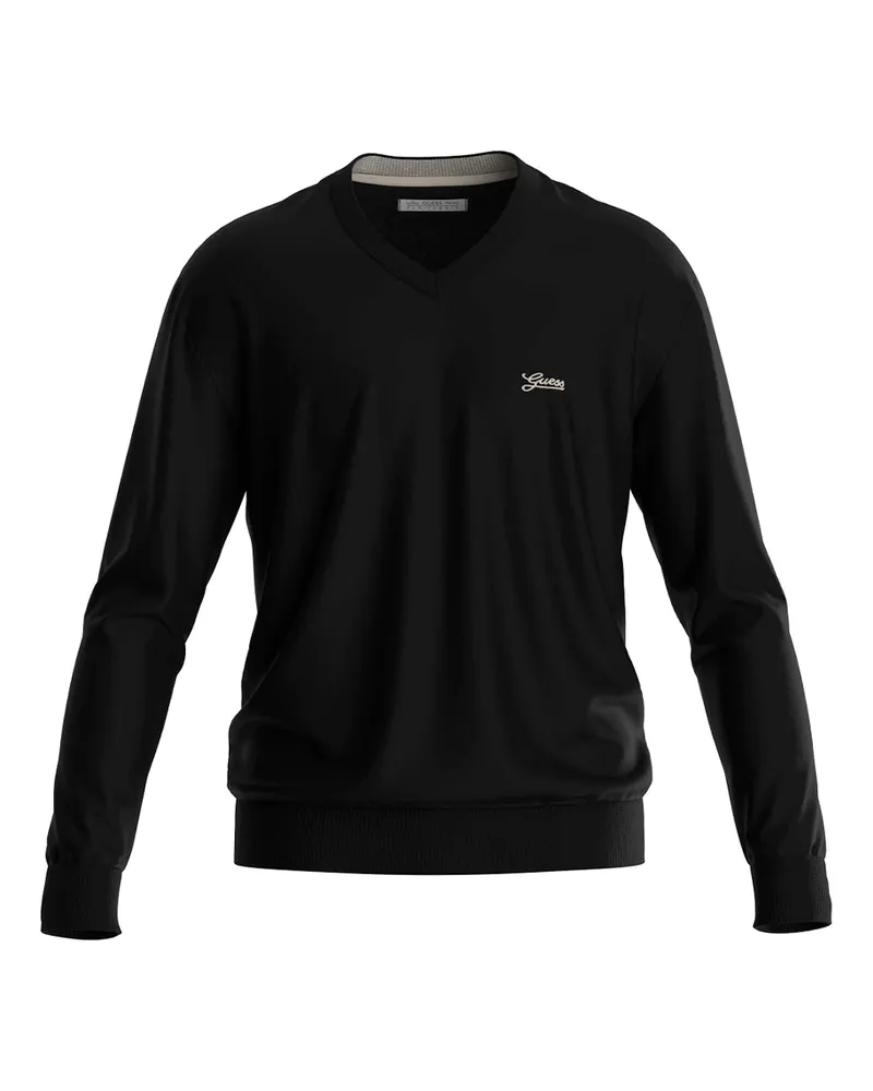 Guess Klassischer Herrenpullover von Schwarz