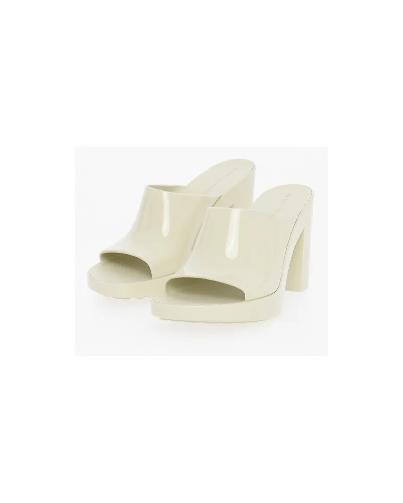 Bottega Veneta GLEAM Sandalen mit Absatz aus Gummi, 10 cm, in Weiß Weiß