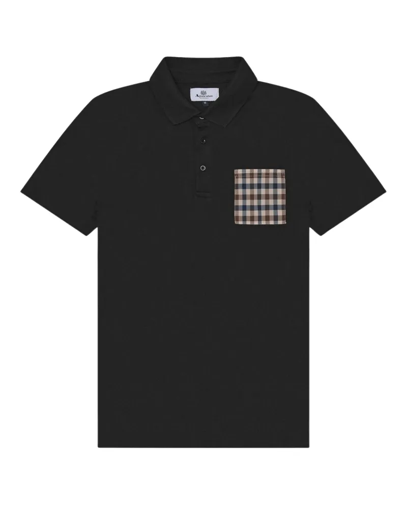 Aquascutum Active Beach Sailor Check Schwarzes Poloshirt Schwarz