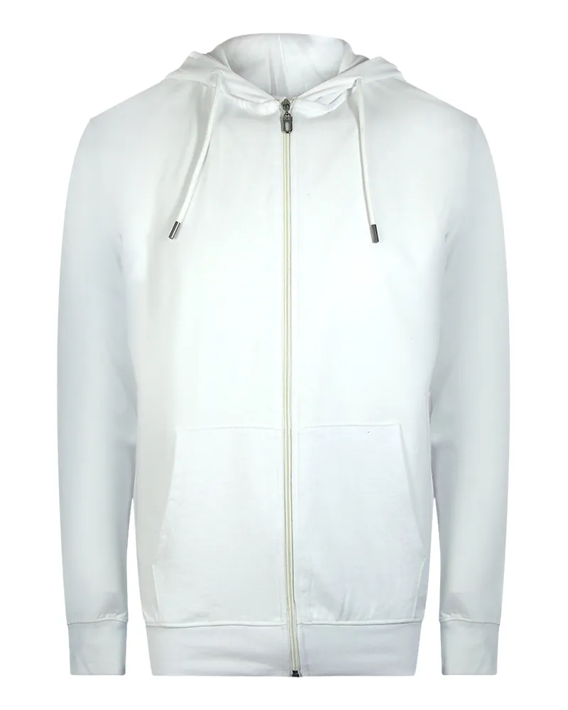 Roberto Cavalli Kapuzenpullover Mit Reißverschluss Und Blumenlogo In Off-white Weiß