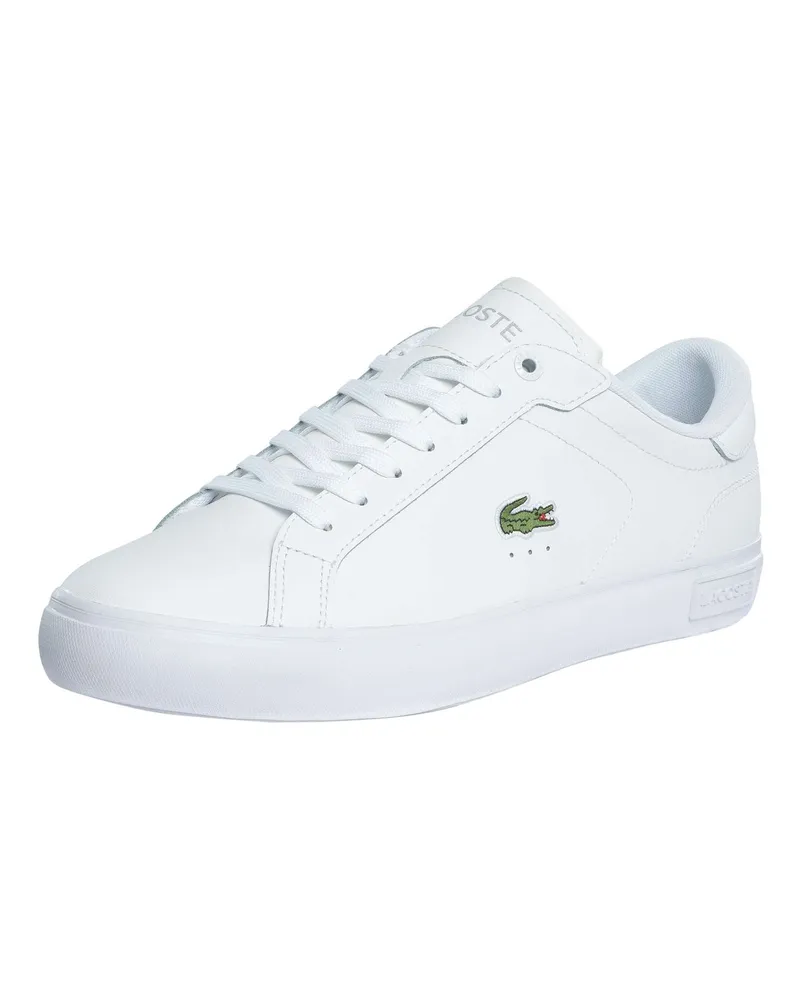 Lacoste Powercourt 125 2 SMA Leder-Sneaker, Weiß Weiß