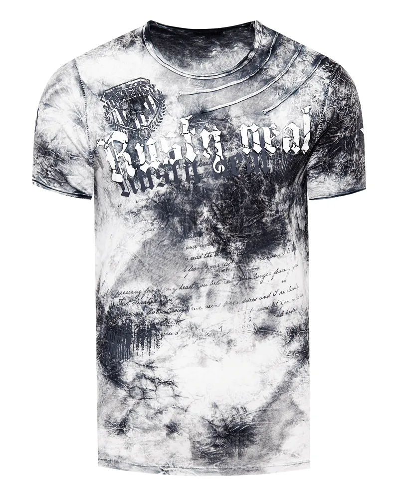 Rusty Neal Color Tie Dye Batik T-Shirt mit Logo-Print Grau