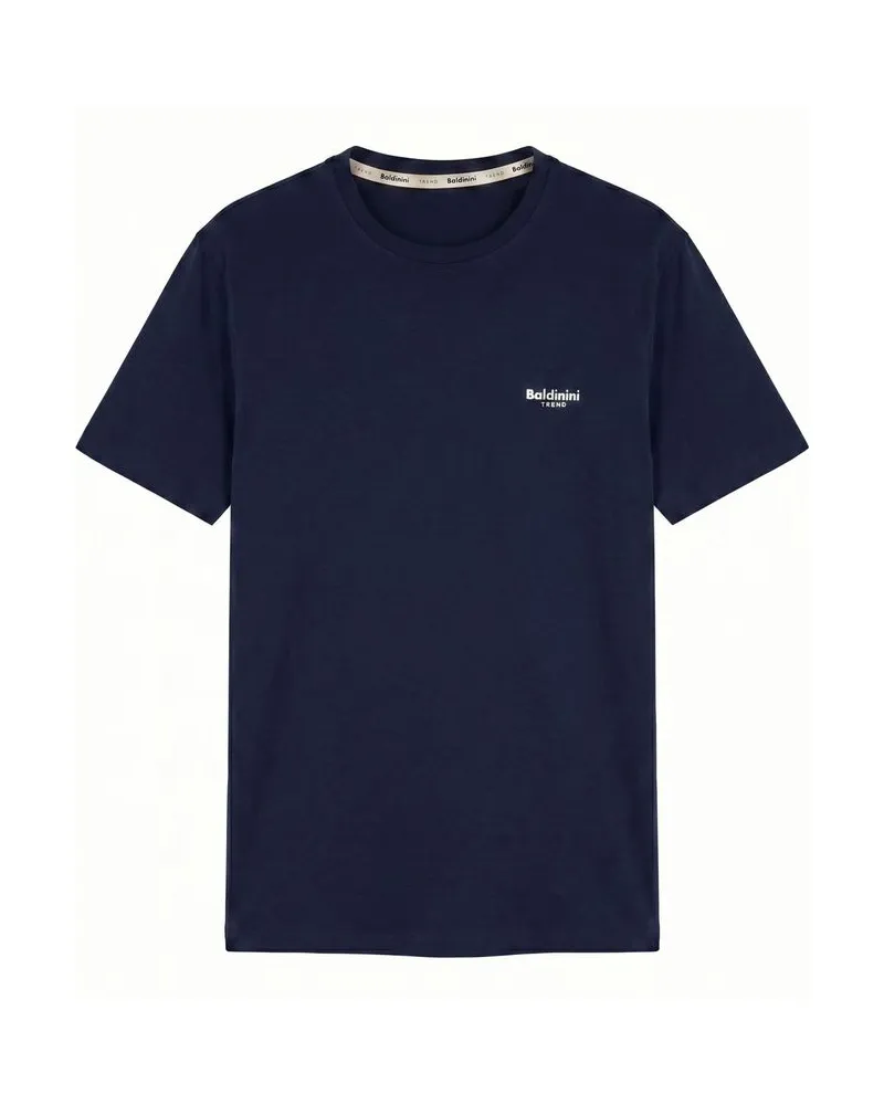 Baldinini Blaues Herren-T-Shirt aus Baumwolle Blau