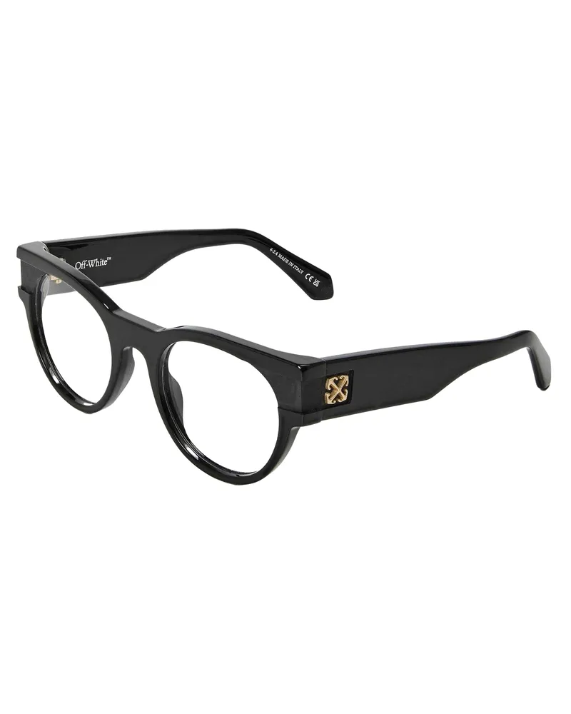 OFF-WHITE Style 87" Gold Logo-Sonnenbrille für Herren/Damen Unisex (Schwarz Schwarz