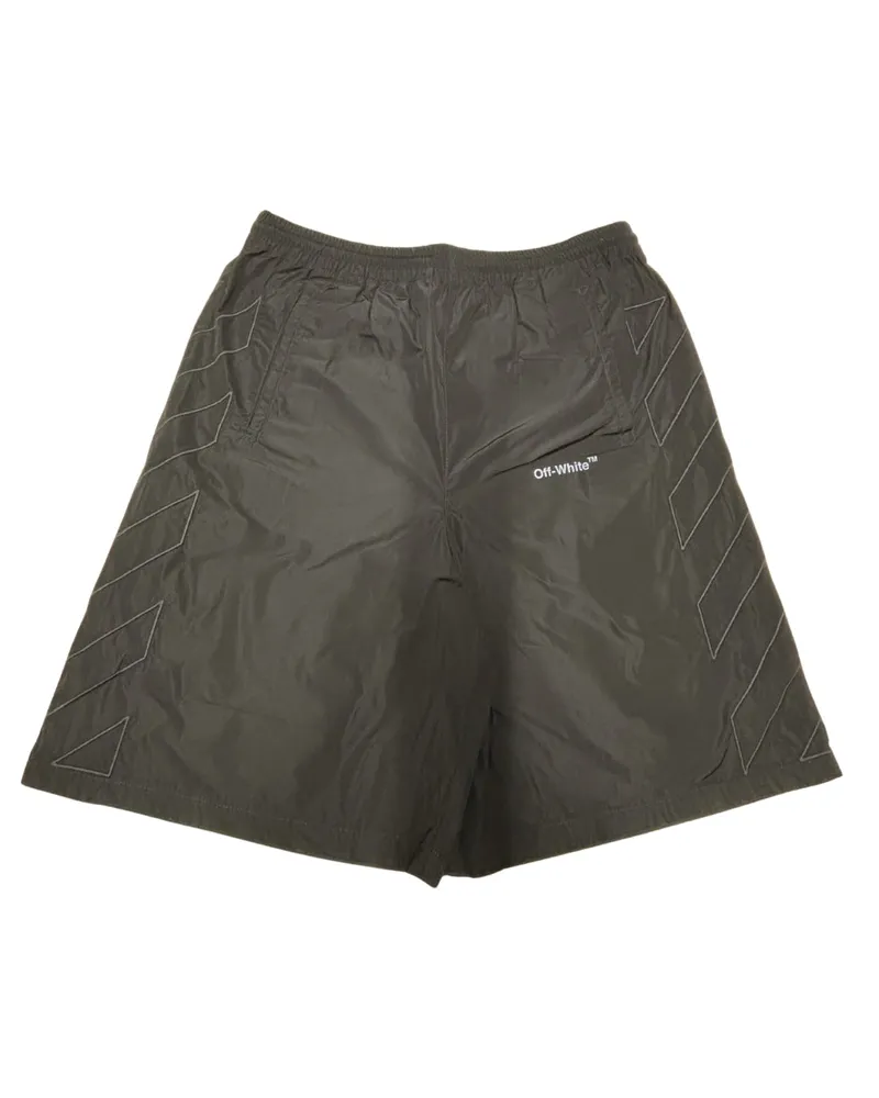 OFF-WHITE Schwarze Trainingsshorts Mit Diag-umrissenem Muster Schwarz