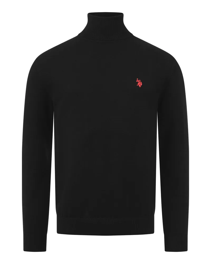 U.S. Polo Assn.  U POLO ASSN. Herren Rollkragenpullover – 100% Baumwolle mit Logo-Stickerei Schwarz