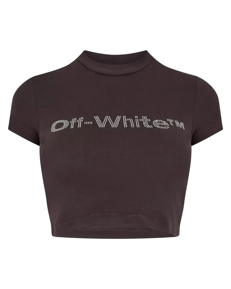 OFF-WHITE Bling Bounce" kurzes T-Shirt für Damen (Dunkelgrau Grau