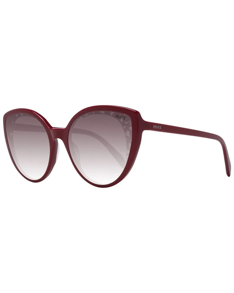 Emilio Pucci Katzenaugen-Sonnenbrille mit Spitzenbesatz Dunkelrot
