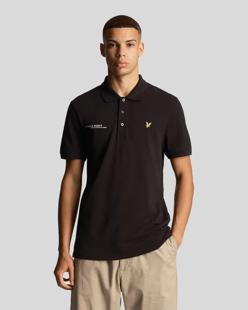 Lyle & Scott Men Lyle and Scott Plain Polo Shirt Co-Ordinates Print in black Schwarz