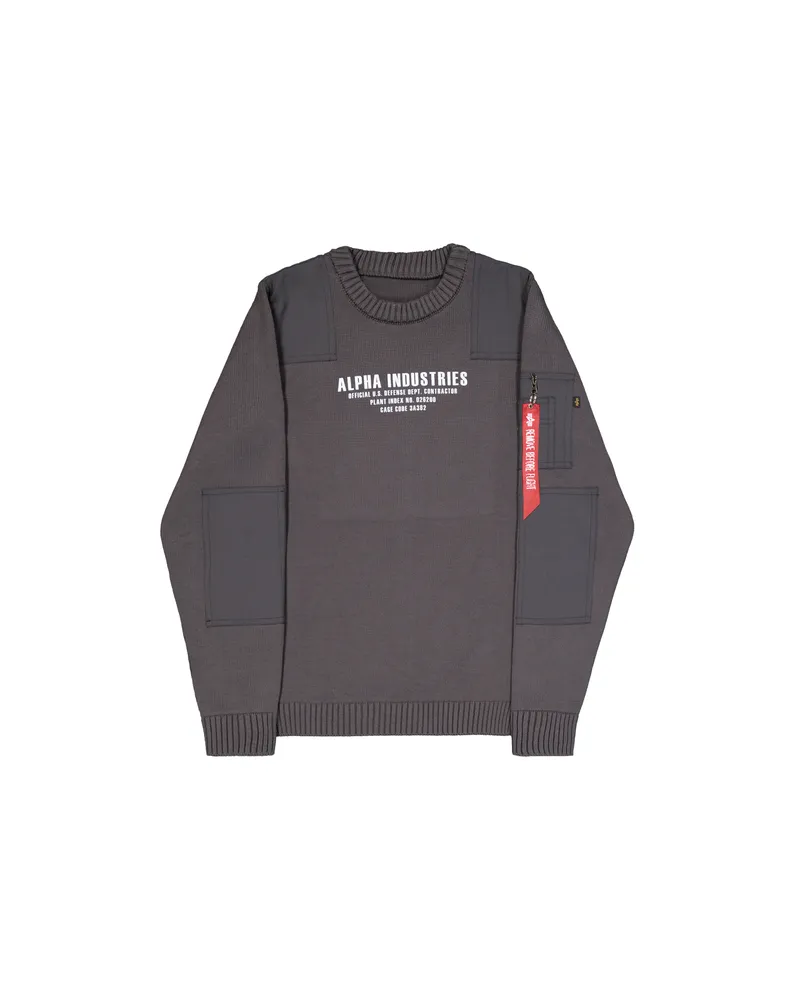Alpha Industries Military Knit Sweatshirt Grau