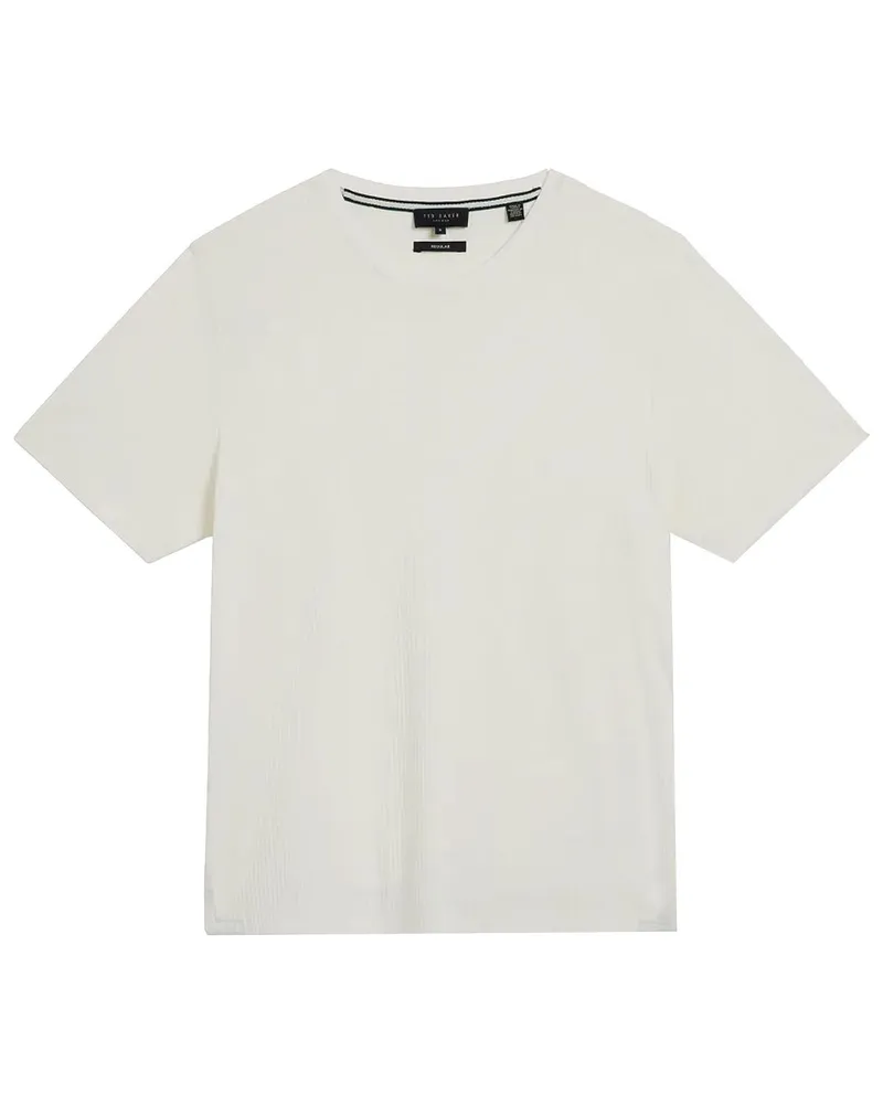 Ted Baker Rakes texturiertes Herren weißes T-Shirt Weiß