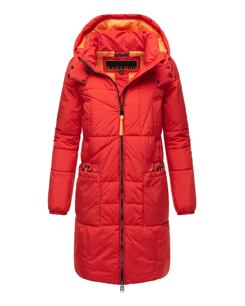 NAVAHOO Damen Winter Steppmantel Bliblablubb – warm & funktional Rot