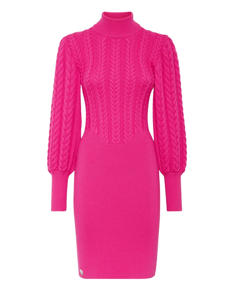 Philipp Plein Strickkleid Fuchsia
