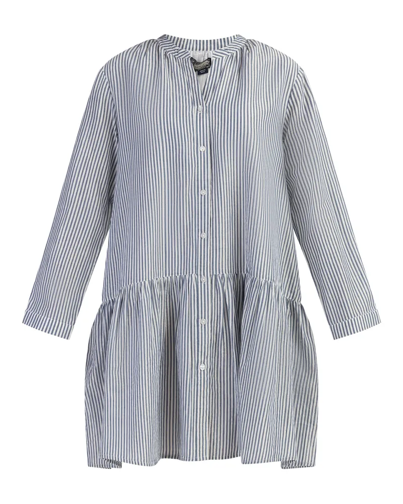 DreiMaster Langarmkleid Damen Dunkelmarine Streifen Blau