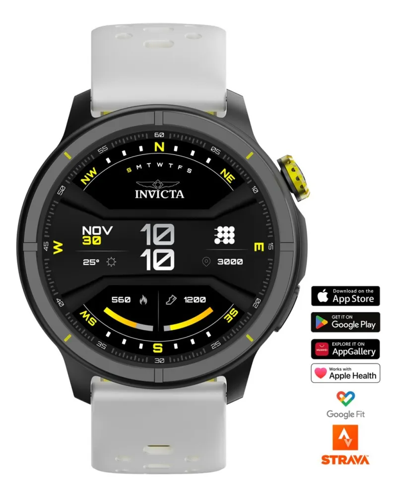 Invicta I-Tech - 2 Pro ITECH-008 Herren Uhr - Smartwatch Bewegung - Edelstahl mit schwarzem Zifferblatt - 46 mm Schwarz