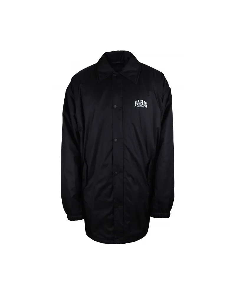 Balenciaga Wasserdichte Jacke Schwarz Schwarz