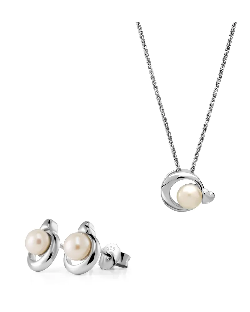 Orphelia Mathilde' Damen 925 Sterling Silber Set: Kettenanhänger + Ohrringe - Silber SET-7510 Silber