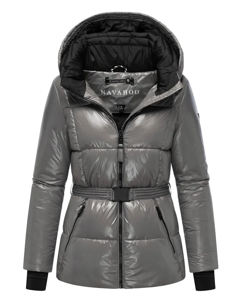 NAVAHOO Marikoo Eisglanz Damen Steppjacke – stilvoll, warm & funktional Grau