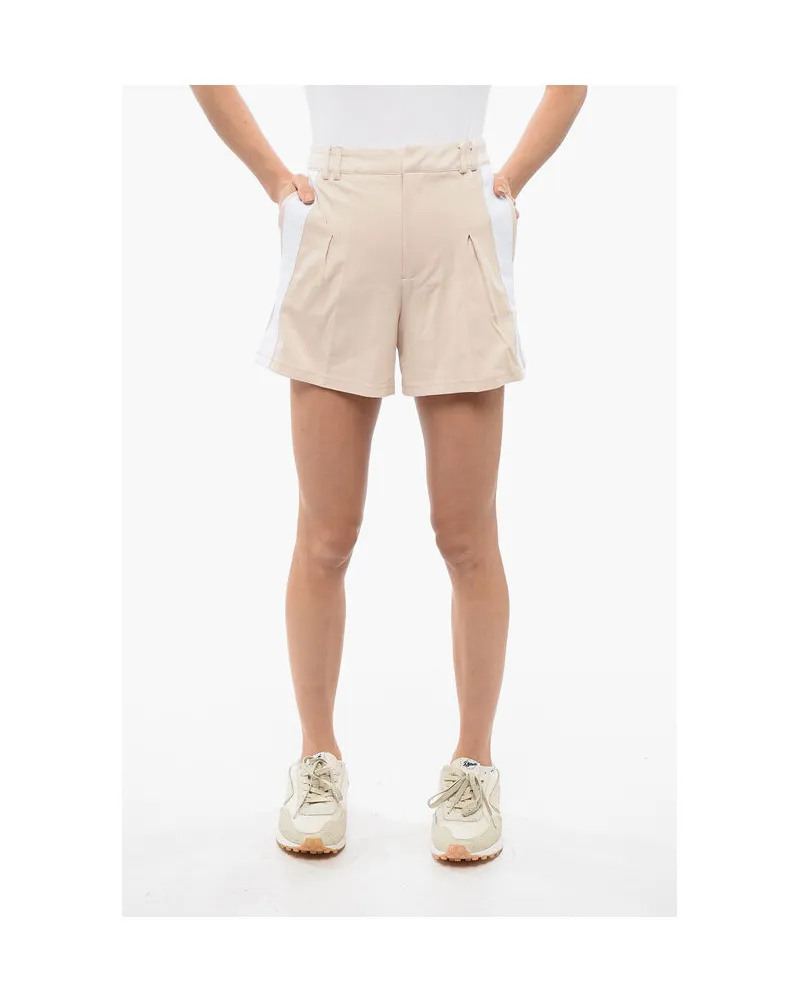 John Richmond Stretch-Shorts AXIM mit Seitenstreifen in Beige Beige
