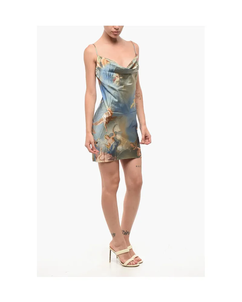 Balmain Gemustertes Satin-Minikleid - Mehrfarbig Mehrfarbig