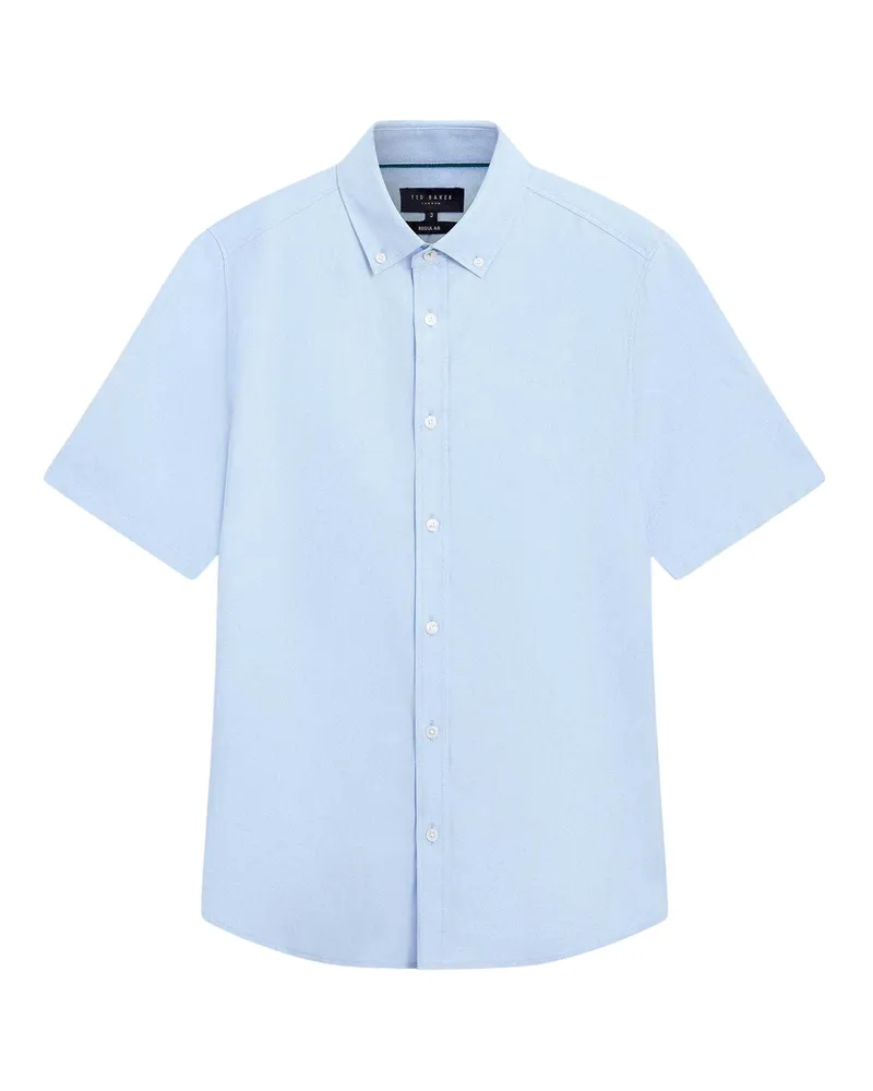 Ted Baker Hemd für Herren, Oxford-Stil, Regulär, kurzärmlig (Hellblau Blau